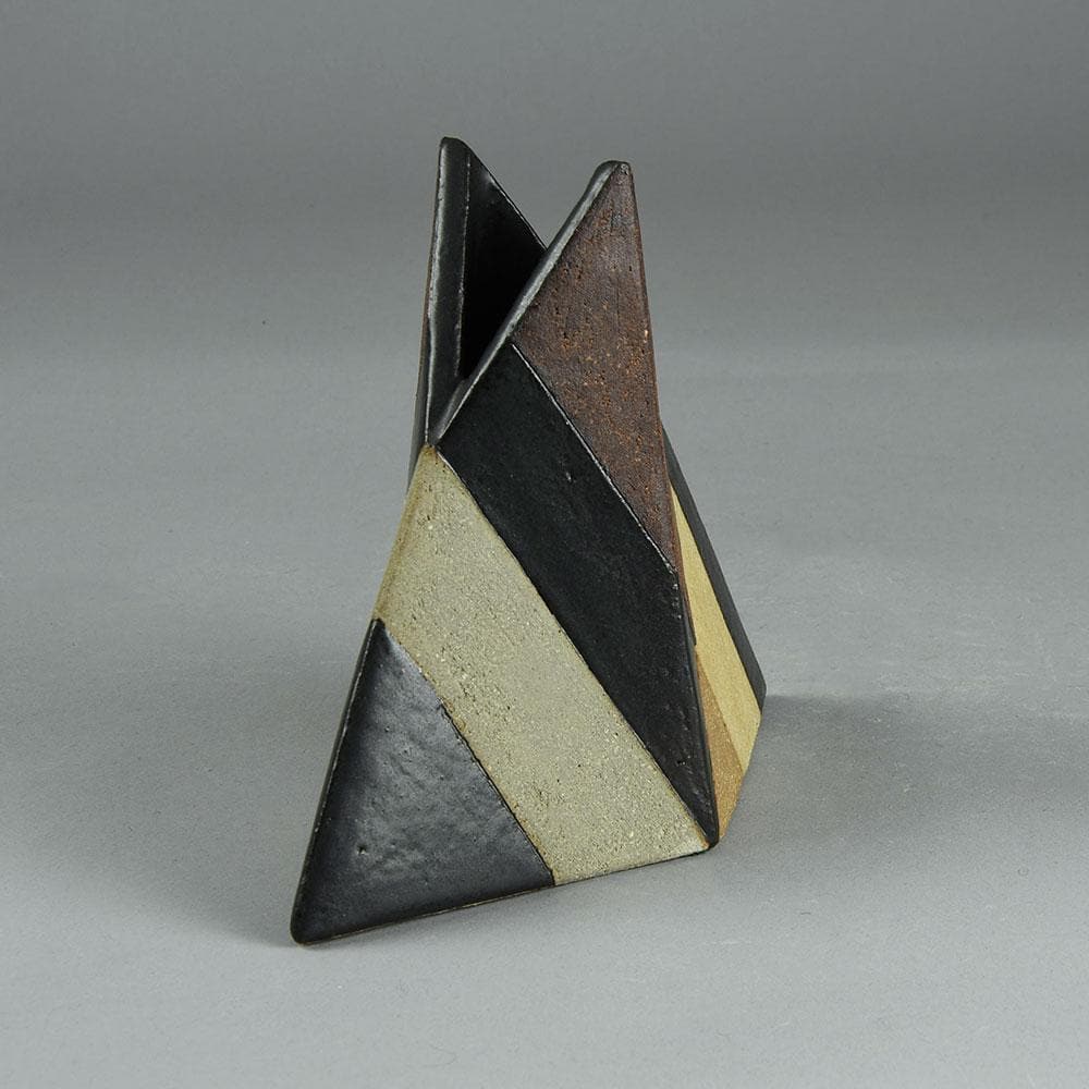 Antje Bruggemann Breckwoldt, Germany, triangular vase with geometric pattern F8019