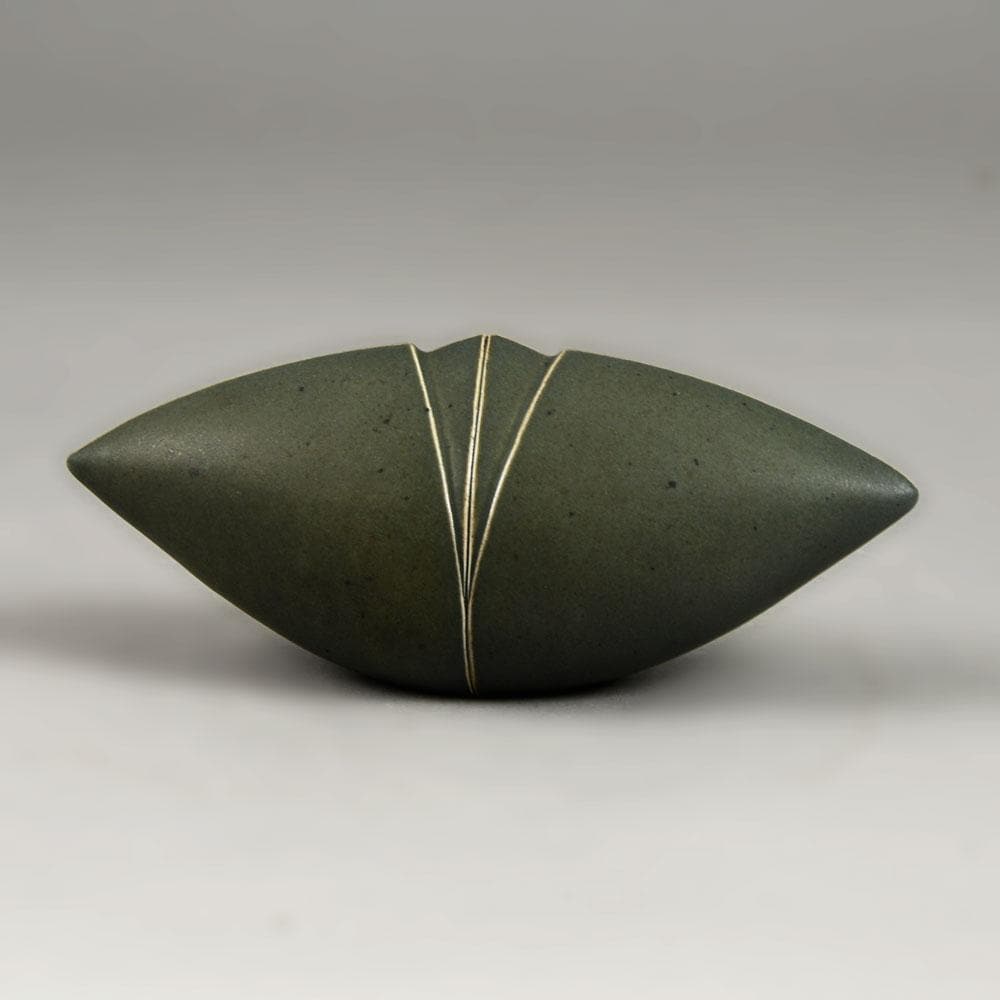 Antje Wiewinner, Germany, unique stoneware sculptural form with gray matte glaze E7379
