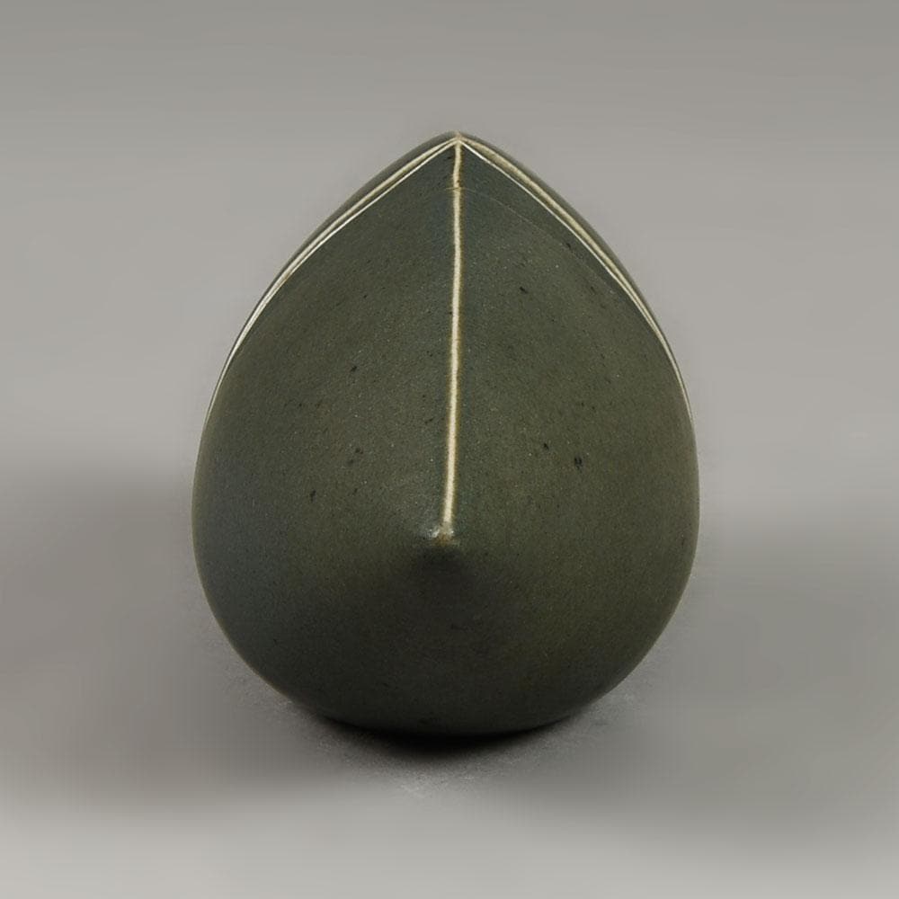 Antje Wiewinner, Germany, unique stoneware sculptural form with gray matte glaze E7379