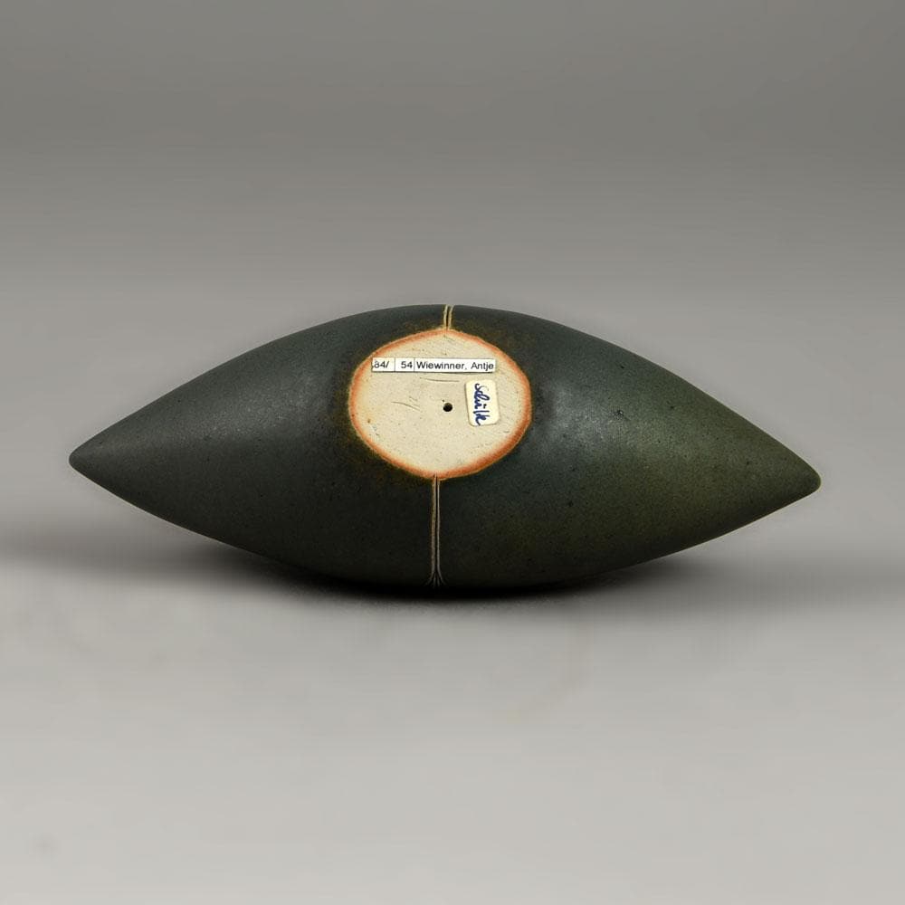Antje Wiewinner, Germany, unique stoneware sculptural form with gray matte glaze E7379
