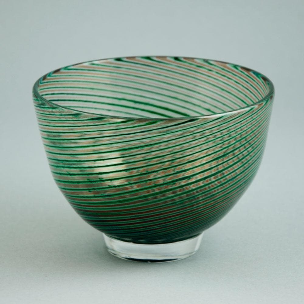 "Aqua graal" glass bowl by Edward Hald for Orrefors N2575 - Freeforms