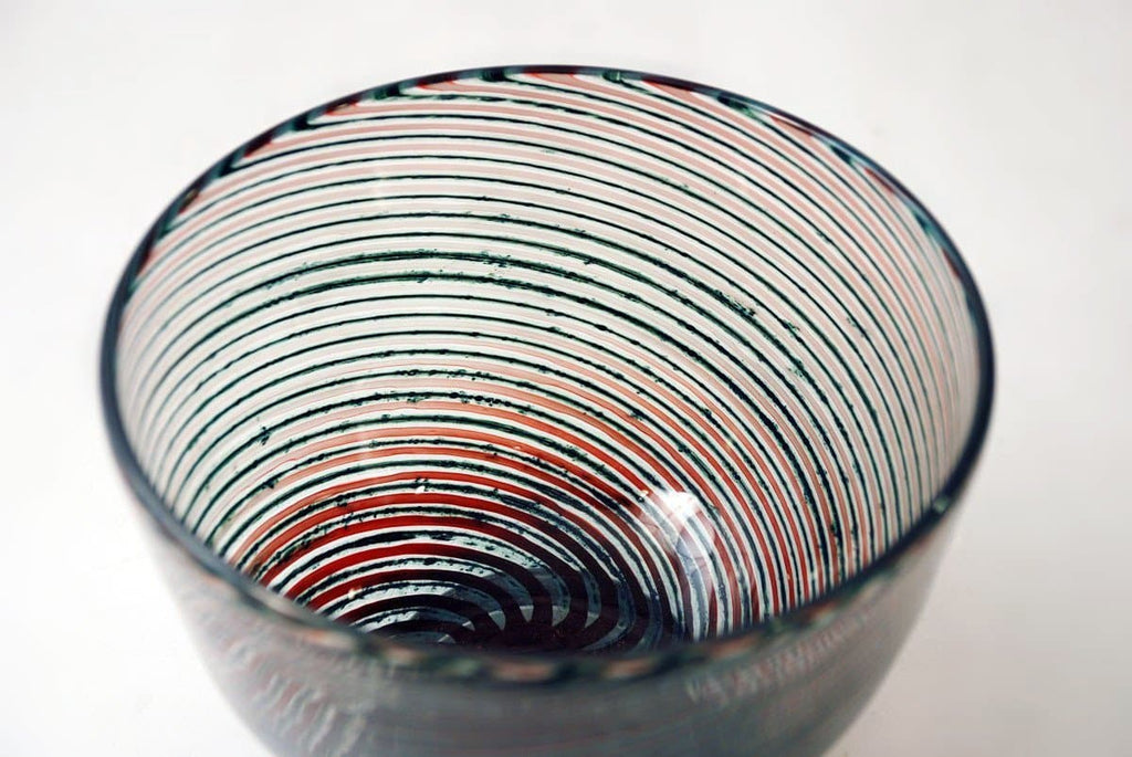 "Aqua graal" glass bowl by Edward Hald for Orrefors N2575 - Freeforms