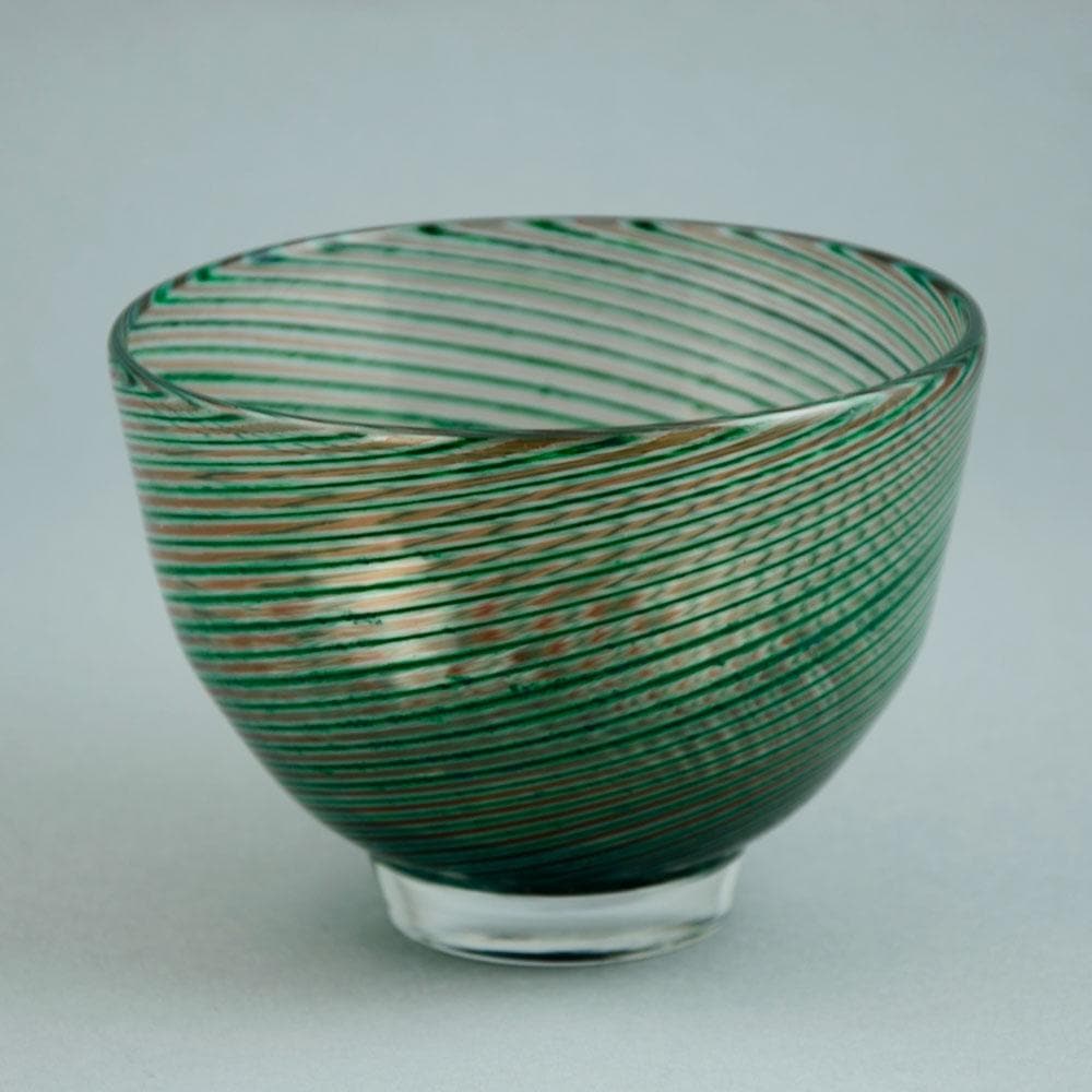 "Aqua graal" glass bowl by Edward Hald for Orrefors N2575 - Freeforms