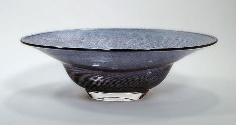 "Aqua graal" glass bowl by Edward Hald for Orrefors N3407 - Freeforms