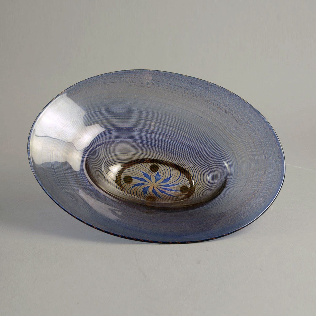 "Aqua graal" glass bowl by Edward Hald for Orrefors N3407 - Freeforms