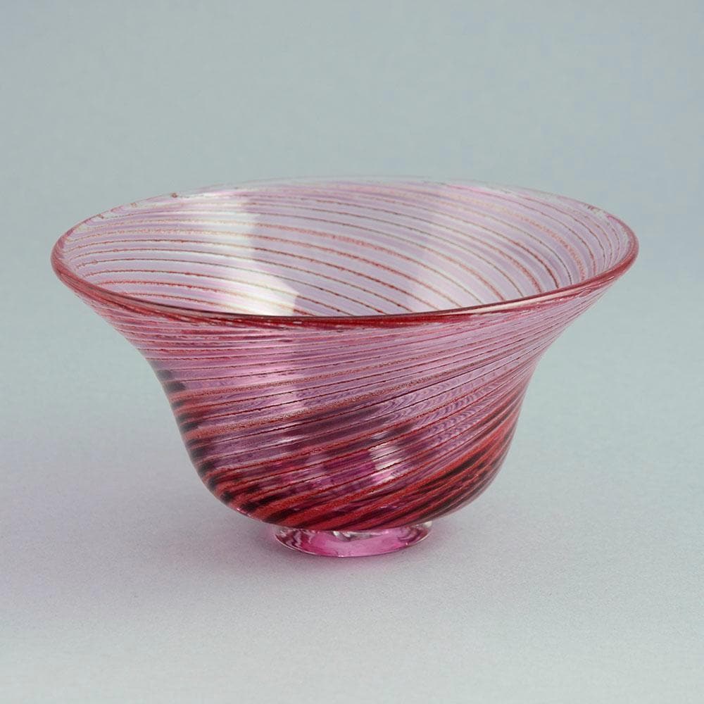 "Aqua Graal" glass footed bowl by Edward Hald for Orrefors N3406 - Freeforms