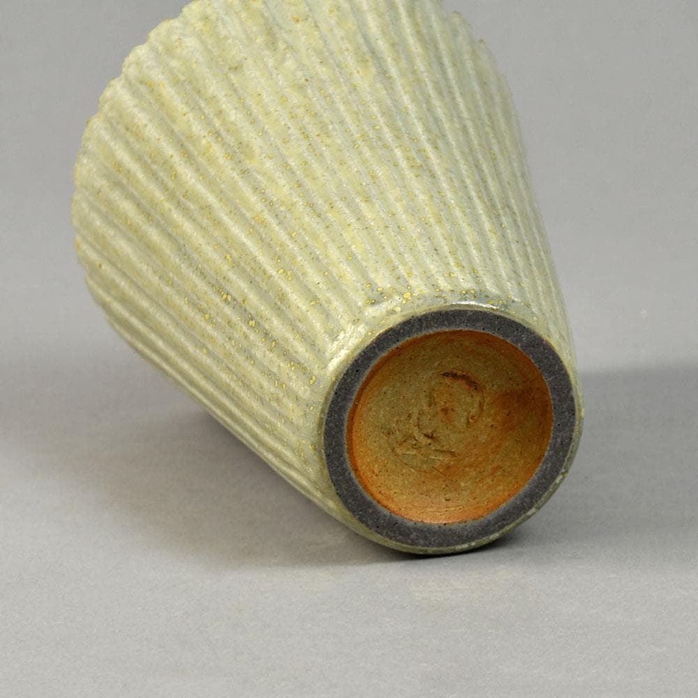Arne Bang, Denmark, fluted vase with off white glaze