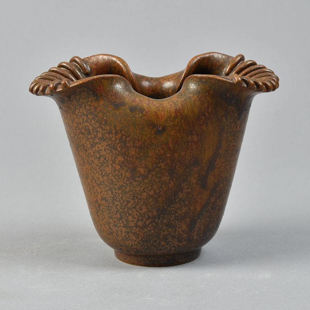 Arne Bang, Denmark , stoneware vase with matte brown glaze A1743