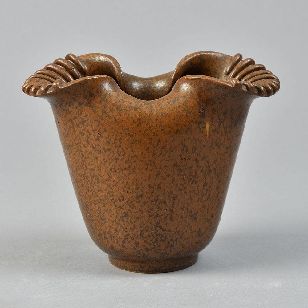 Arne Bang, Denmark , stoneware vase with matte brown glaze A1743