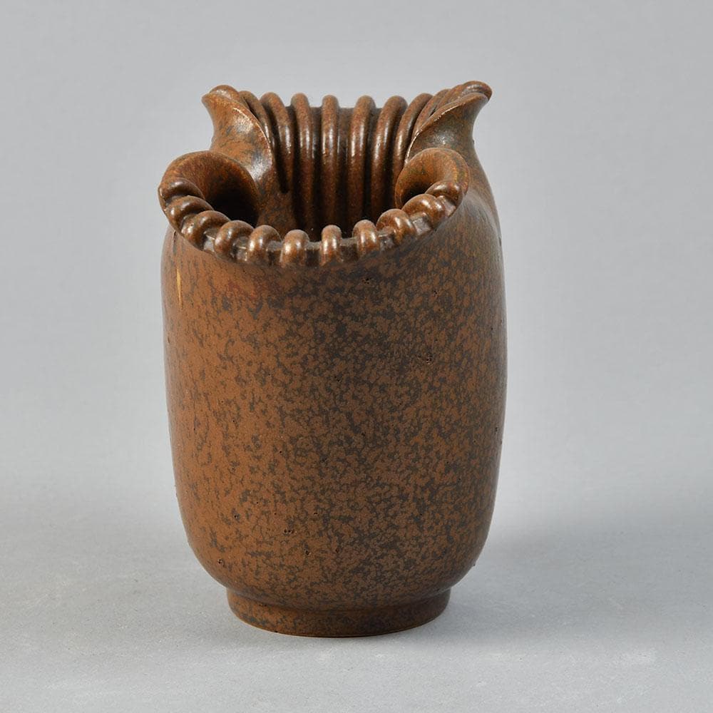Arne Bang, Denmark , stoneware vase with matte brown glaze A1743