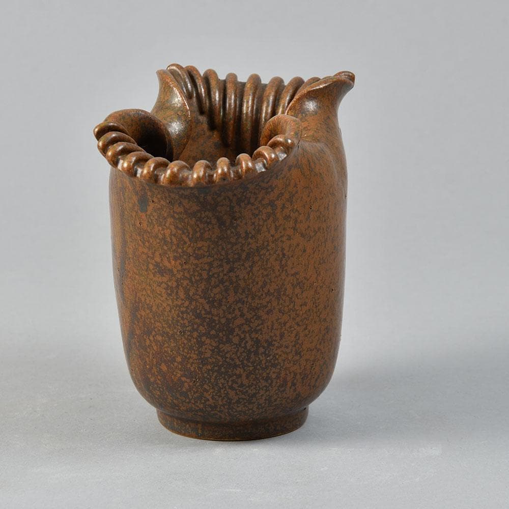 Arne Bang, Denmark , stoneware vase with matte brown glaze A1743
