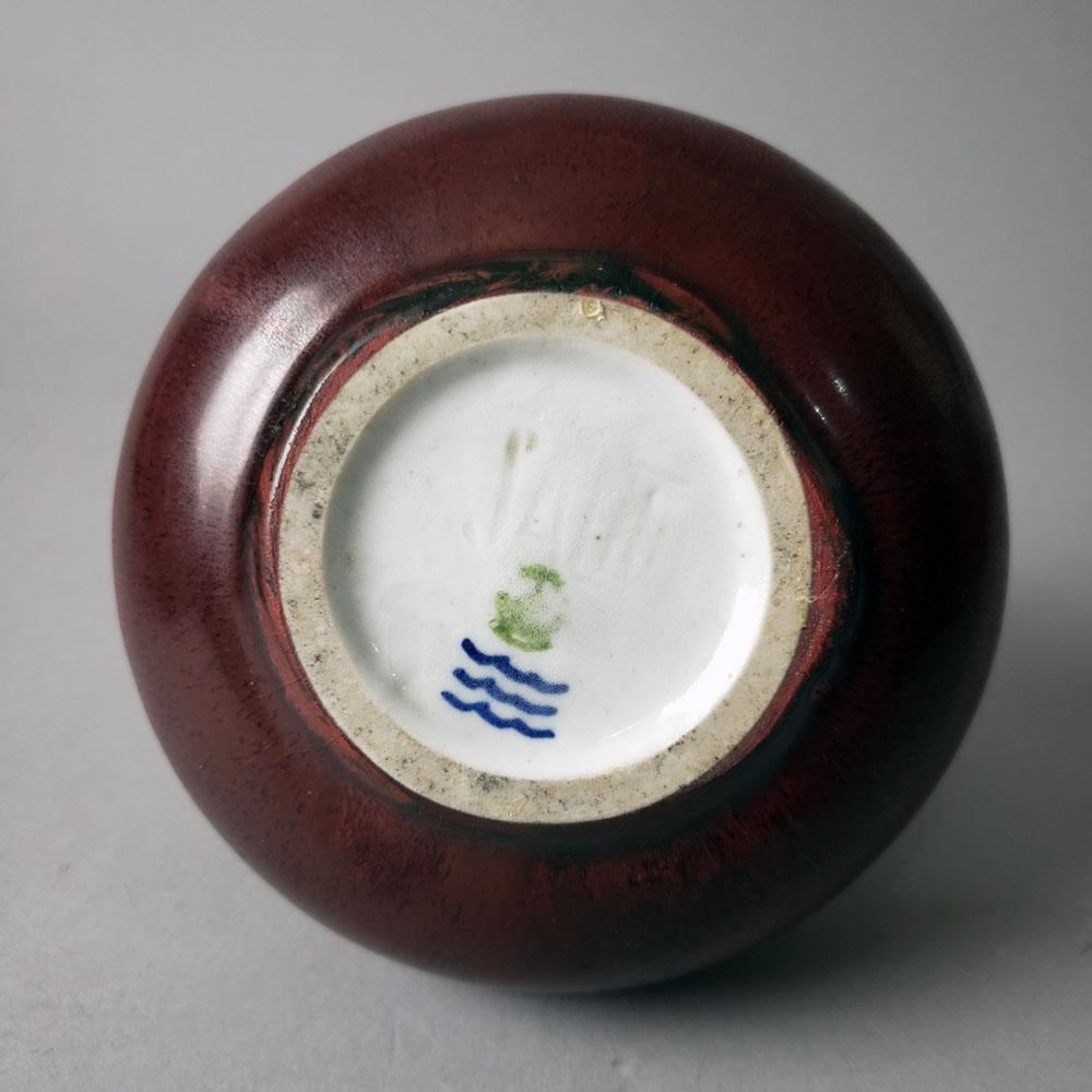 Axel Salto Triple gourd vase with oxblood glaze for Royal Copenhagen N8932 - Freeforms