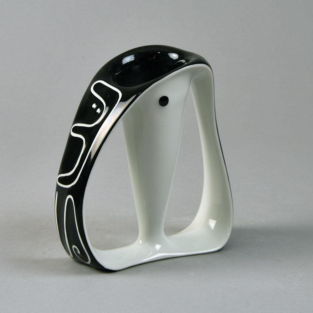 Beate Kuhn for Rosenthal black and white porcelain vase G9132 - Freeforms
