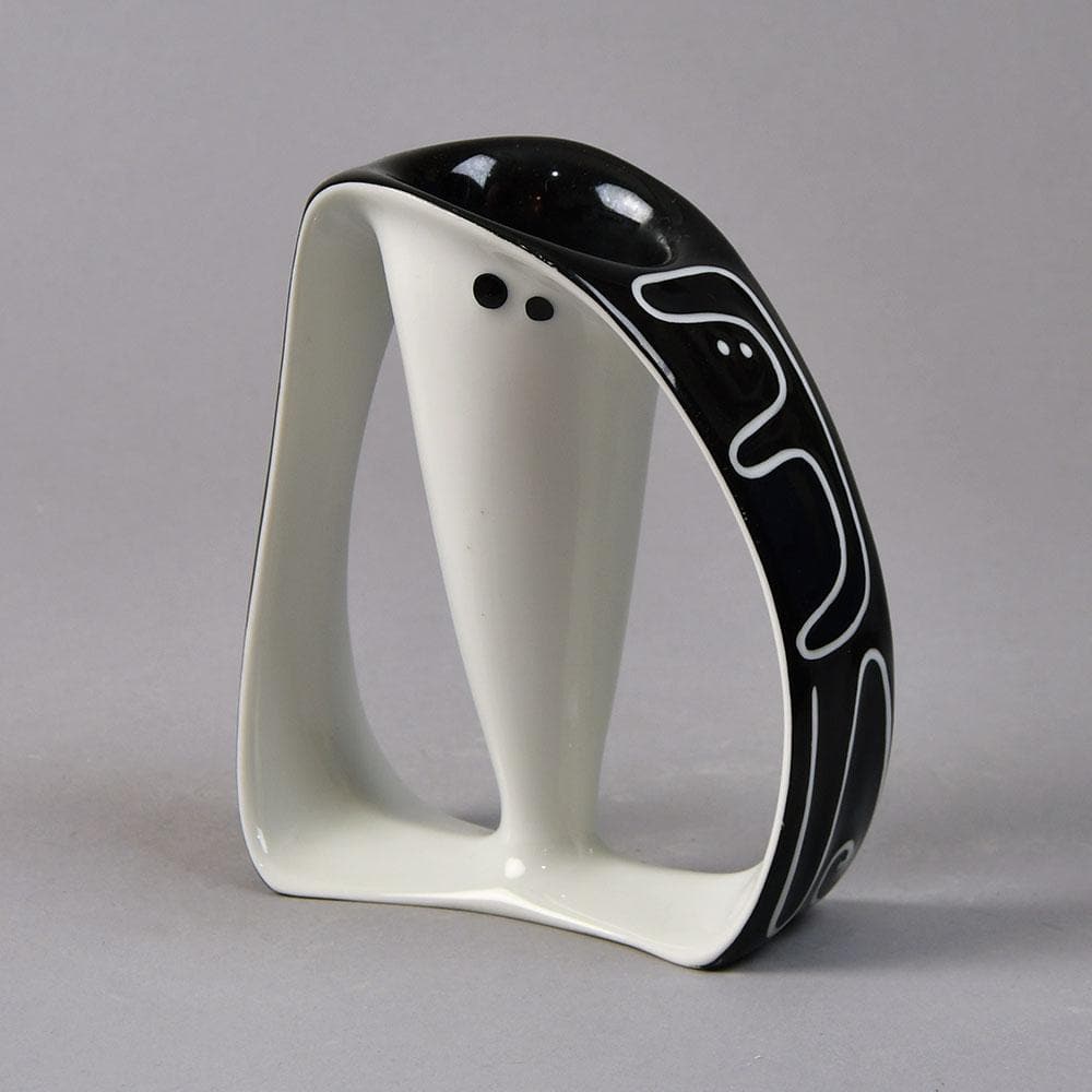 Beate Kuhn for Rosenthal black and white porcelain vase G9132 - Freeforms