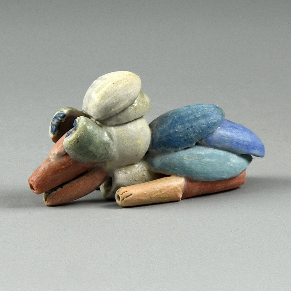 Beate Kuhn, Germany, unique monster figure with mulitcolored glaze E7416 - Freeforms