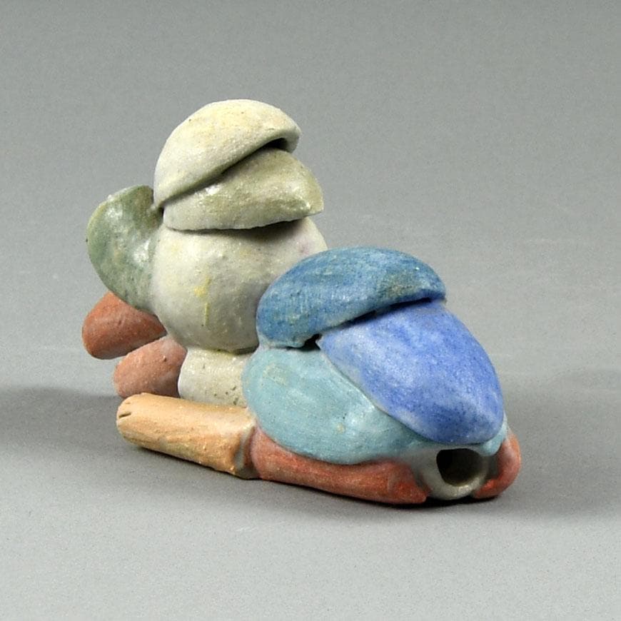 Beate Kuhn, Germany, unique monster figure with mulitcolored glaze E7416 - Freeforms