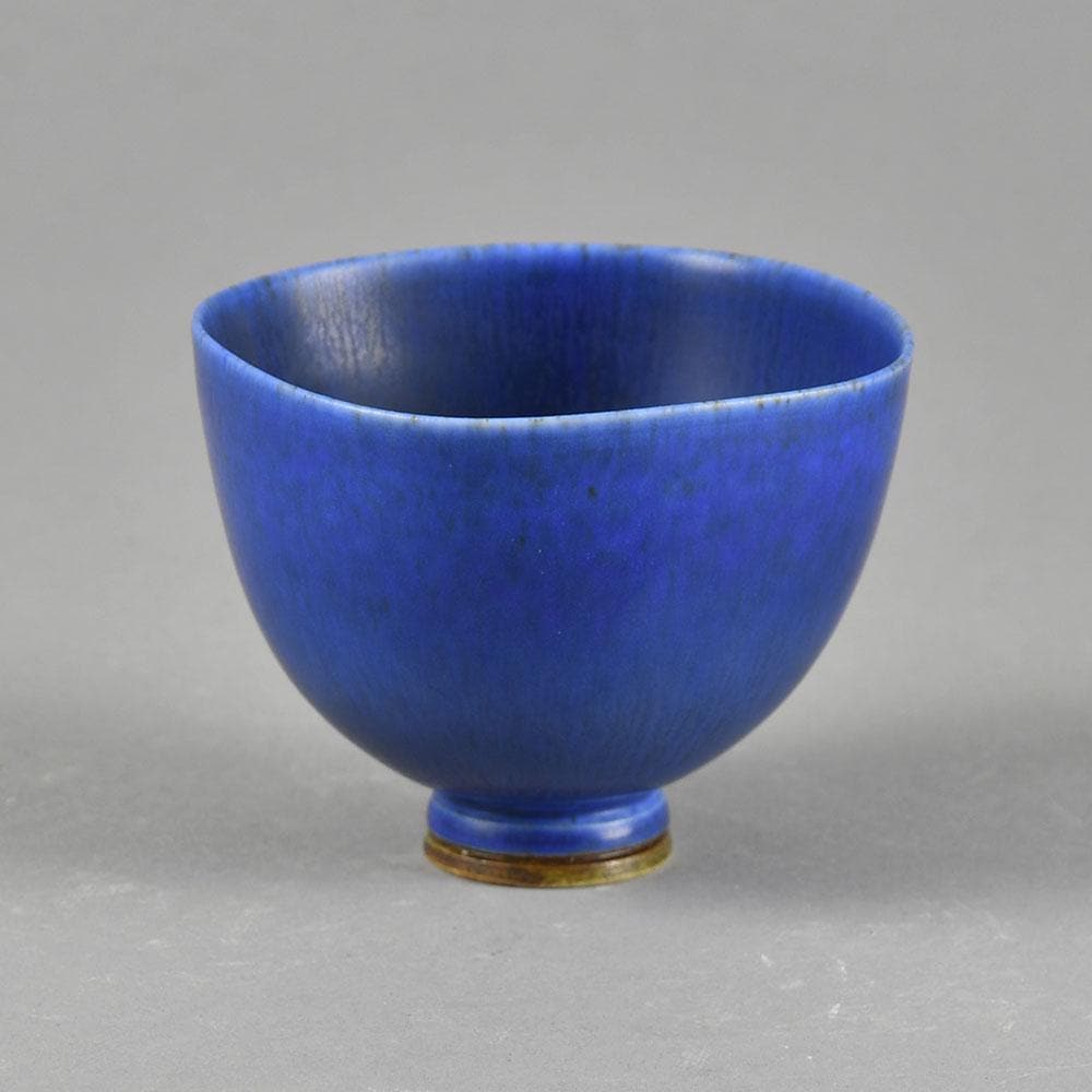 Berndt Friberg for Gustavsberg bowl with blue haresfur glaze F8324 - Freeforms