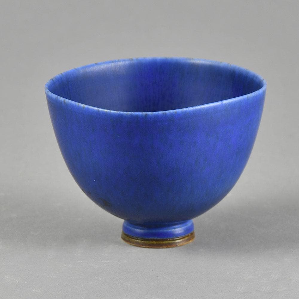 Berndt Friberg for Gustavsberg bowl with blue haresfur glaze F8324 - Freeforms