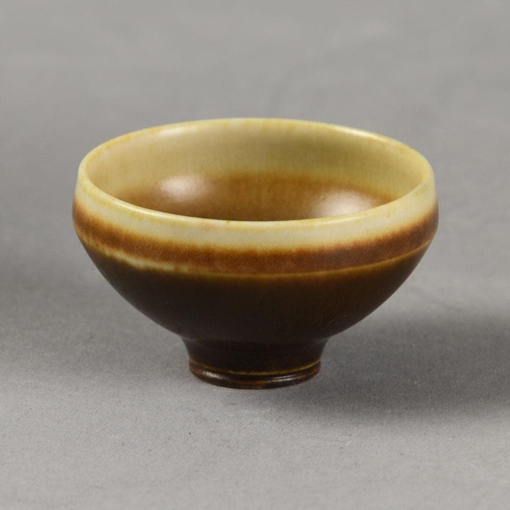 Berndt Friberg for Gustavsberg bowl with brown haresfur glaze E7113 - Freeforms