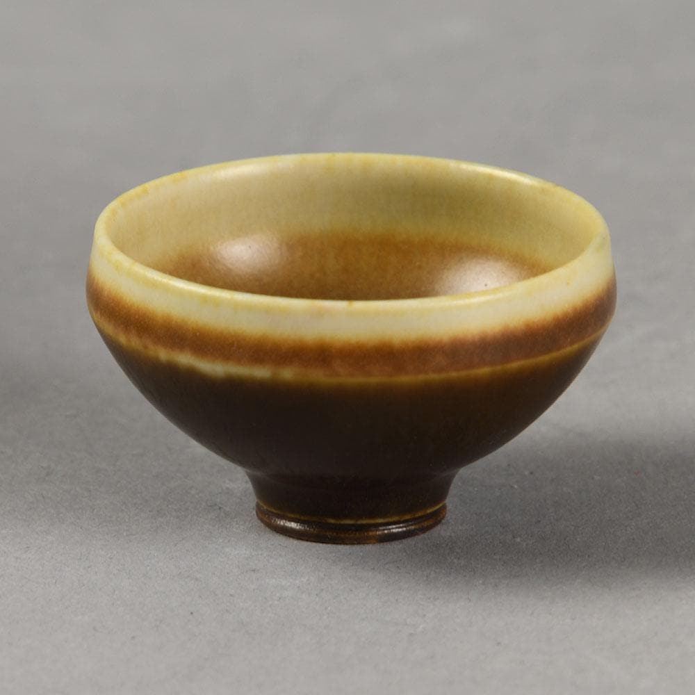 Berndt Friberg for Gustavsberg bowl with brown haresfur glaze E7113 - Freeforms