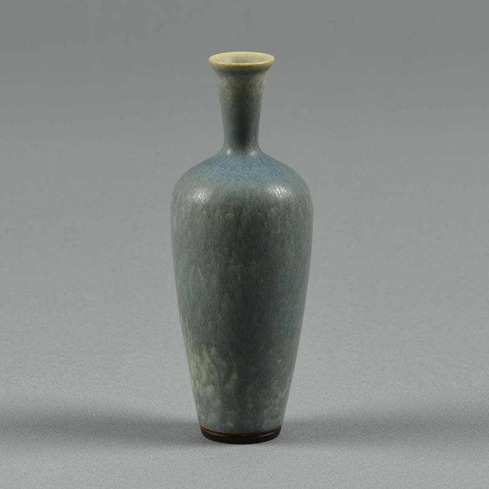 Berndt Friberg for Gustavsberg cabinet vase with gray glaze F8148 - Freeforms