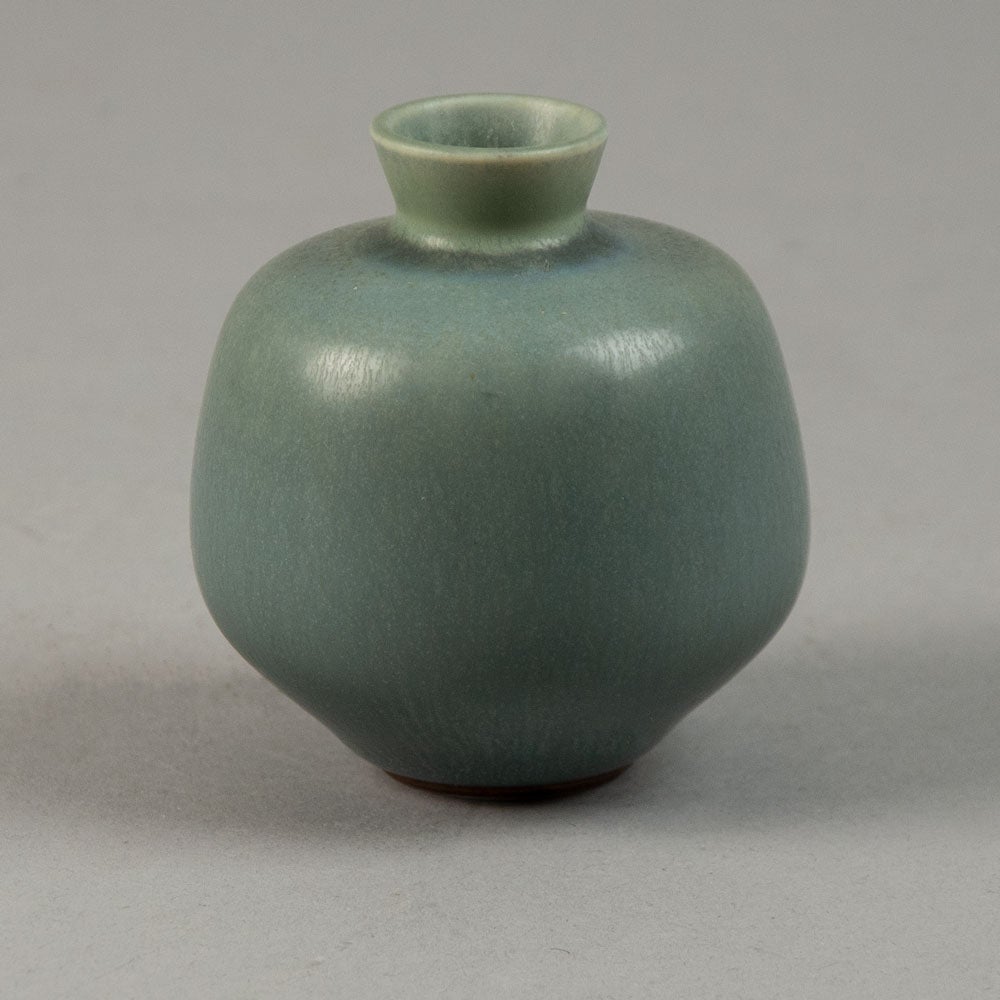 Berndt Friberg for Gustavsberg cabinet vase with pale blue glaze G9375 - Freeforms