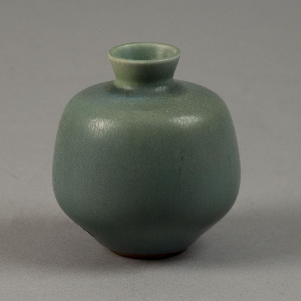 Berndt Friberg for Gustavsberg cabinet vase with pale blue glaze G9375 - Freeforms