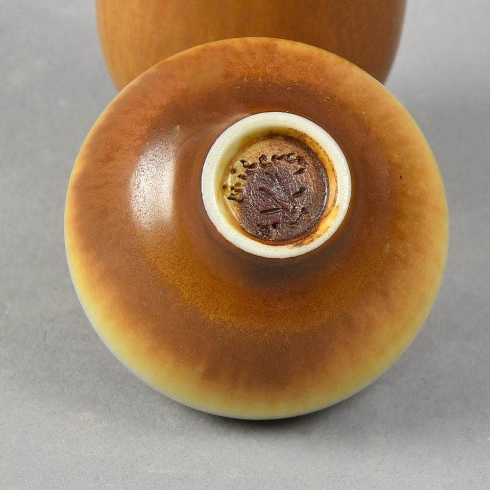 Berndt Friberg for Gustavsberg miniature bowl with brown haresfur glaze F8259 - Freeforms
