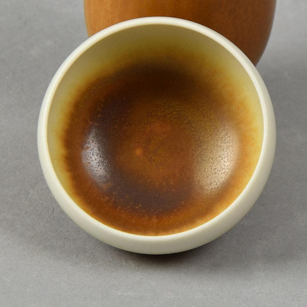 Berndt Friberg for Gustavsberg miniature bowl with brown haresfur glaze F8259 - Freeforms