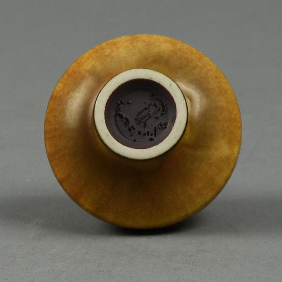 Berndt Friberg for Gustavsberg, miniature vase with brown haresfur glaze F8152 - Freeforms
