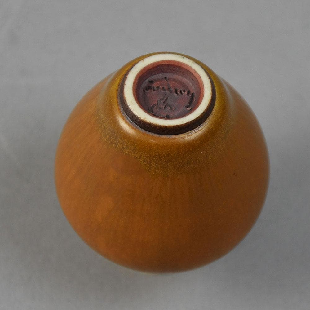 Berndt Friberg for Gustavsberg miniature vase with brown haresfur glaze G9157 - Freeforms