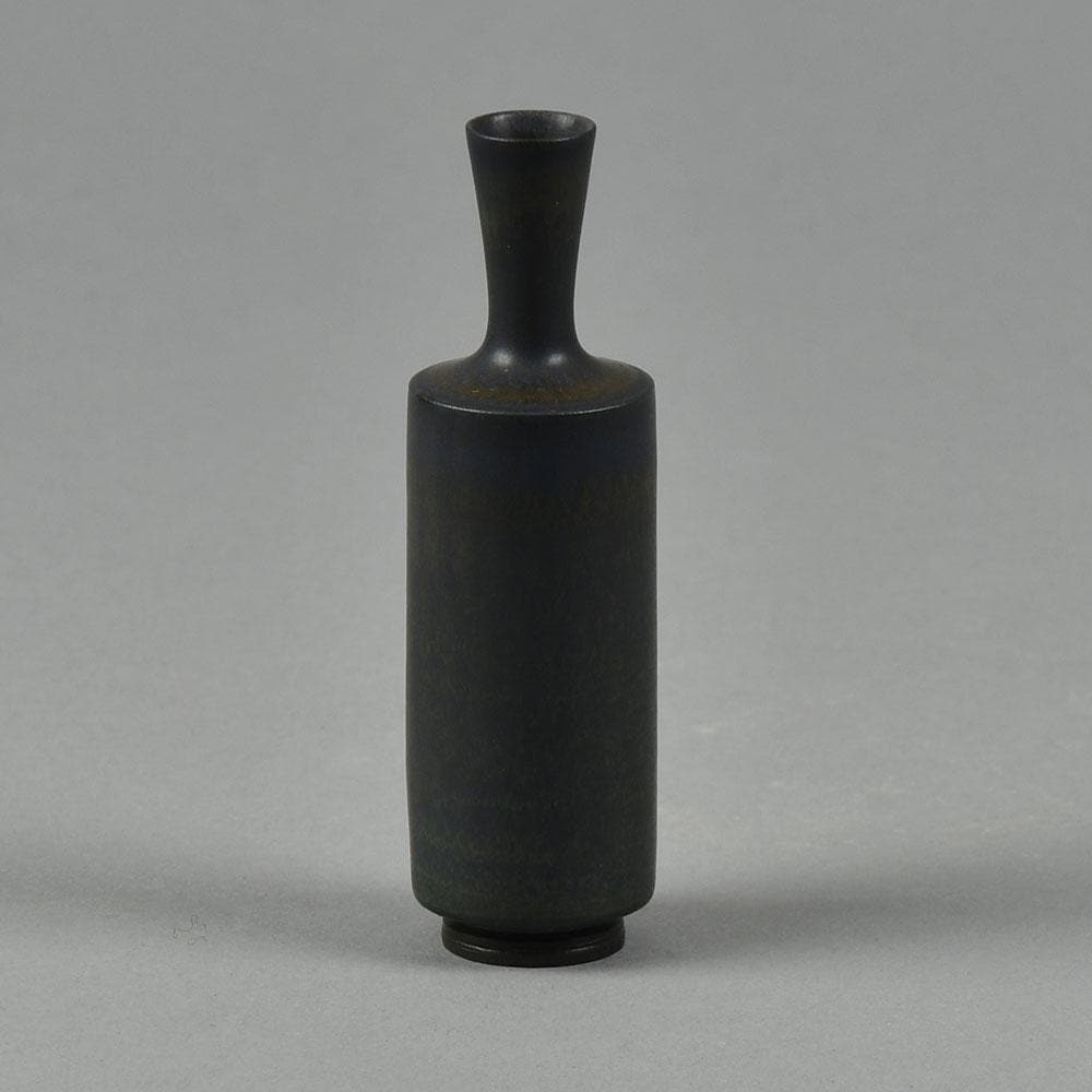 Berndt Friberg for Gustavsberg miniature vase with dark blue haresfur glaze F8204 - Freeforms