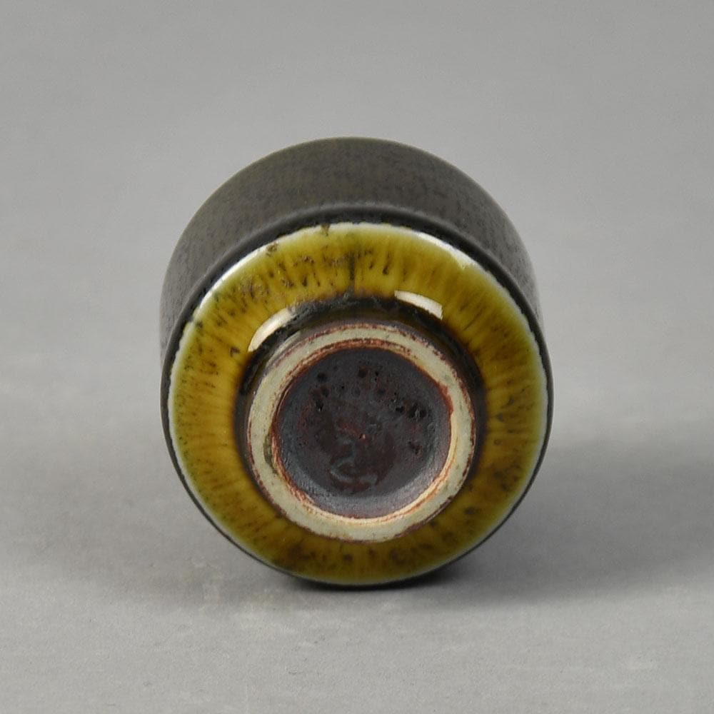 Berndt Friberg for Gustavsberg, miniature vase with glossy dark golden brown glaze F8276 - Freeforms