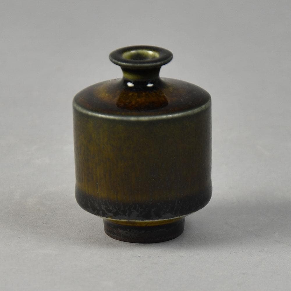 Berndt Friberg for Gustavsberg, miniature vase with glossy dark golden brown glaze F8276 - Freeforms