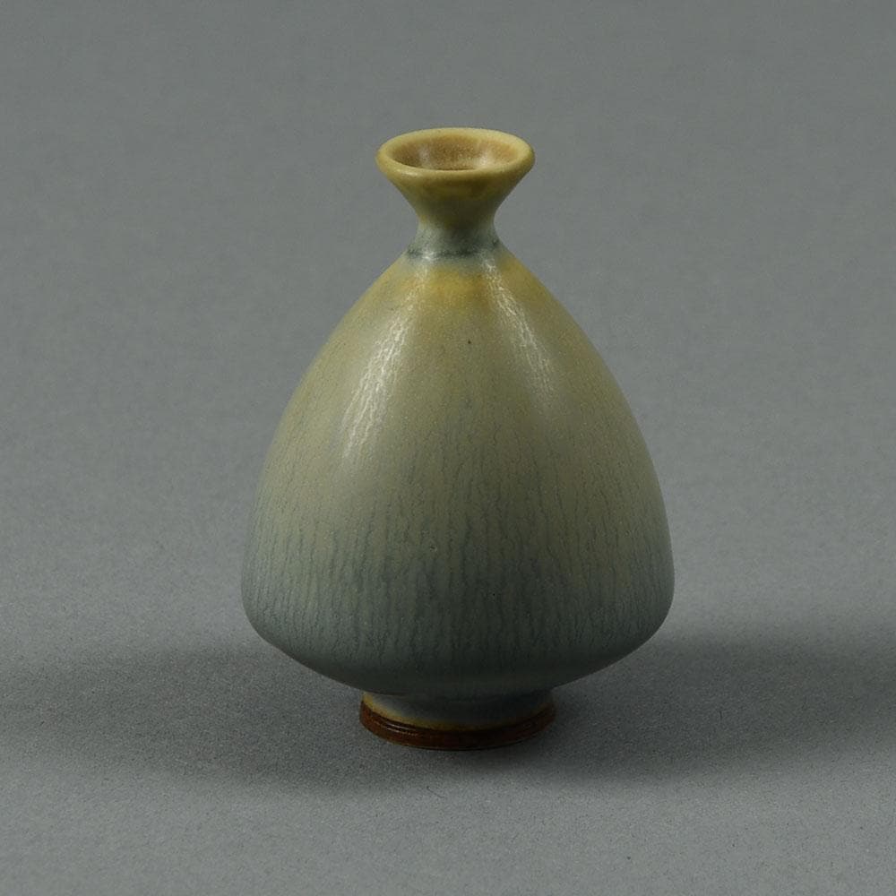 Berndt Friberg for Gustavsberg miniature vase with gray glaze F8156 - Freeforms