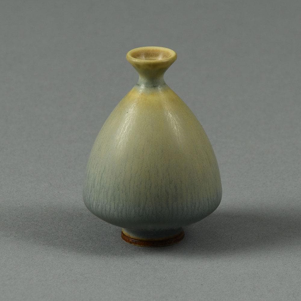Berndt Friberg for Gustavsberg miniature vase with gray glaze F8156 - Freeforms