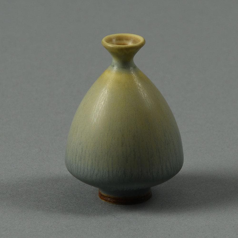 Berndt Friberg for Gustavsberg miniature vase with gray glaze F8156 - Freeforms