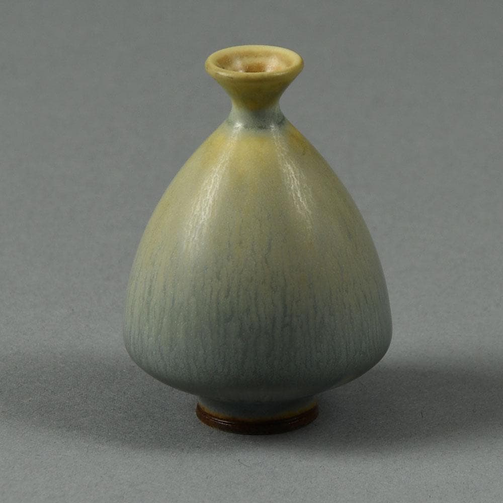 Berndt Friberg for Gustavsberg miniature vase with gray glaze F8156 - Freeforms