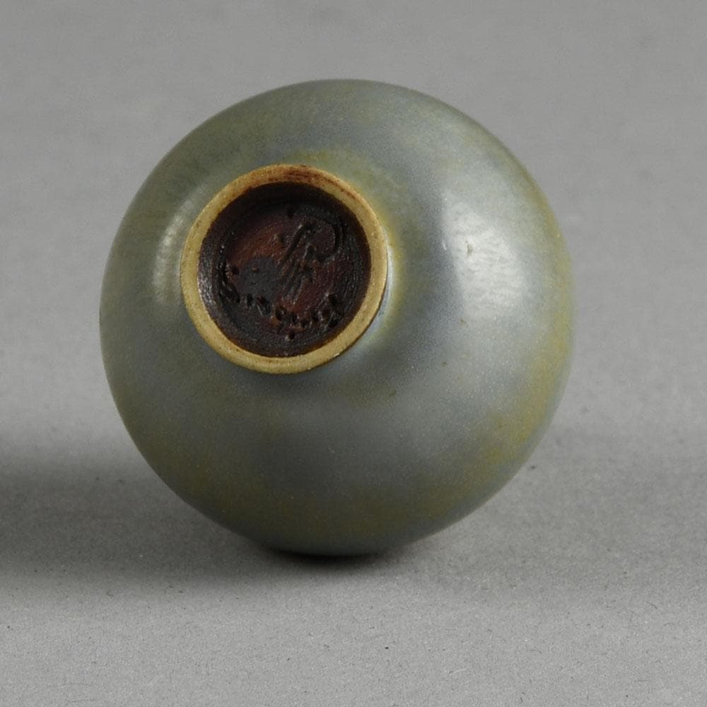 Berndt Friberg for Gustavsberg miniature vase with gray haresfur glaze E7408 - Freeforms