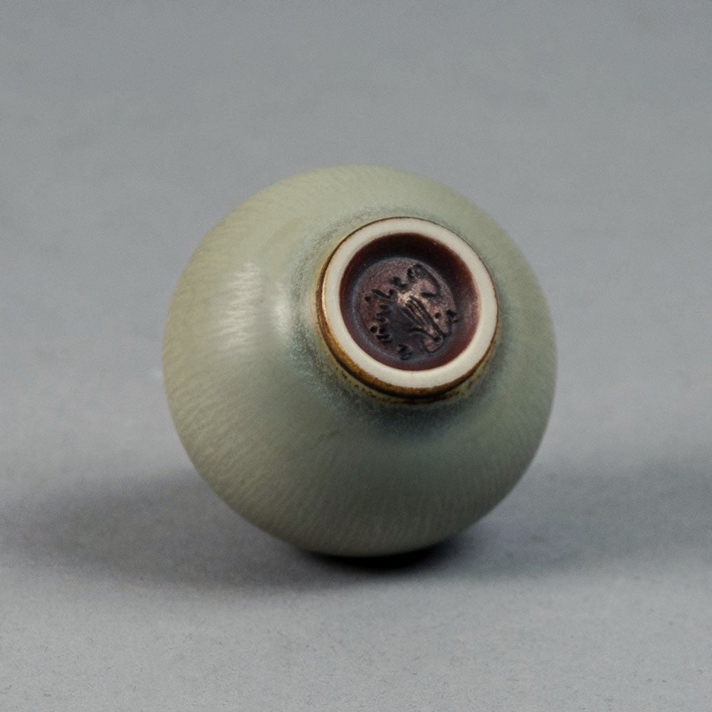 Berndt Friberg for Gustavsberg miniature vase with pale gray-blue glaze F8265 - Freeforms