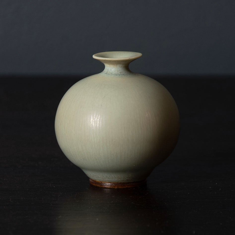 Berndt Friberg for Gustavsberg miniature vase with pale gray-blue glaze F8265 - Freeforms