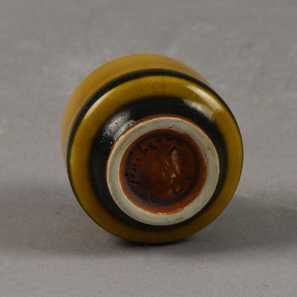 Berndt Friberg for Gustavsberg, miniature vase with yellow ochre glaze D6361 - Freeforms