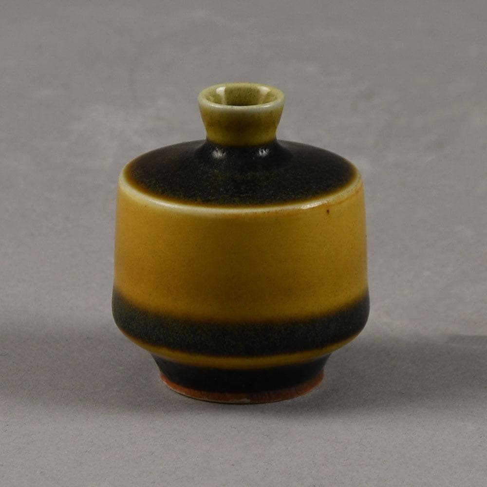 Berndt Friberg for Gustavsberg, miniature vase with yellow ochre glaze D6361 - Freeforms
