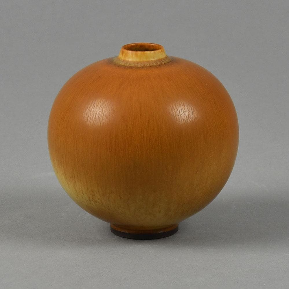 Berndt Friberg for Gustavsberg, small vase with reddish brown haresfur glaze F8174 - Freeforms