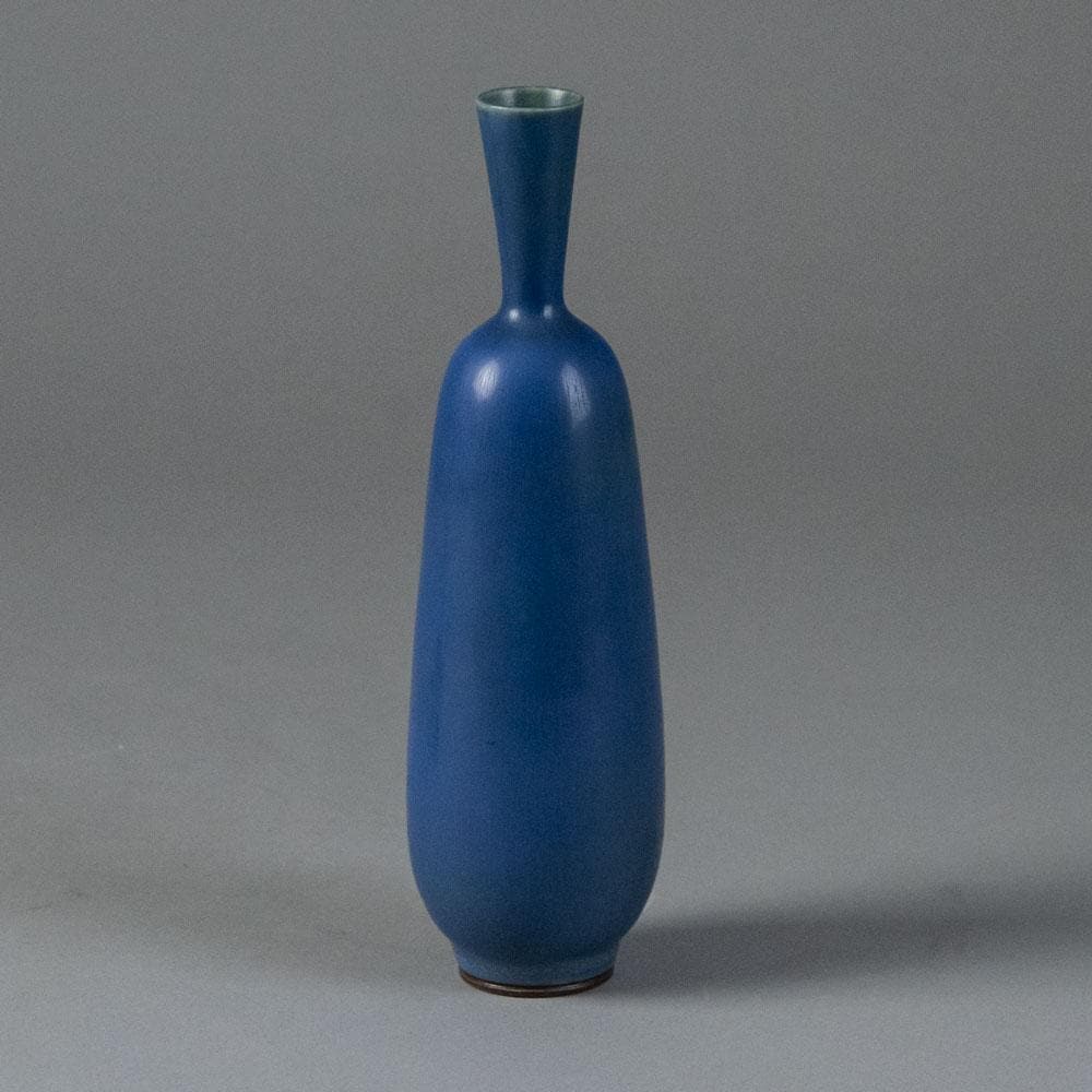 Berndt Friberg for Gustavsberg, unique stoneware vase with blue haresfur glaze G9231 - Freeforms
