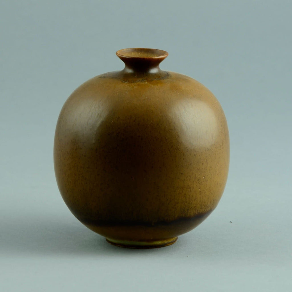 Berndt Friberg for Gustavsberg, vase with dark brown haresfur glaze B3186 - Freeforms