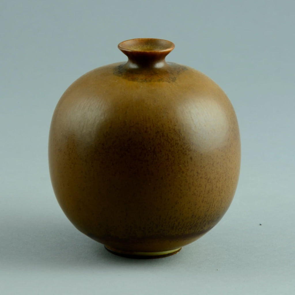 Berndt Friberg for Gustavsberg, vase with dark brown haresfur glaze B3186 - Freeforms