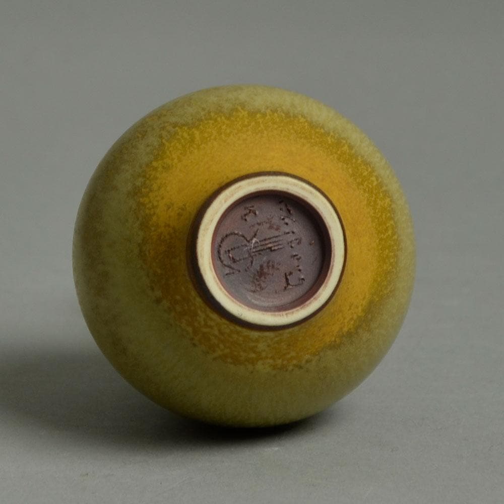 Berndt Friberg for Gustavsberg vase with pale brown haresfur glaze F8236 - Freeforms