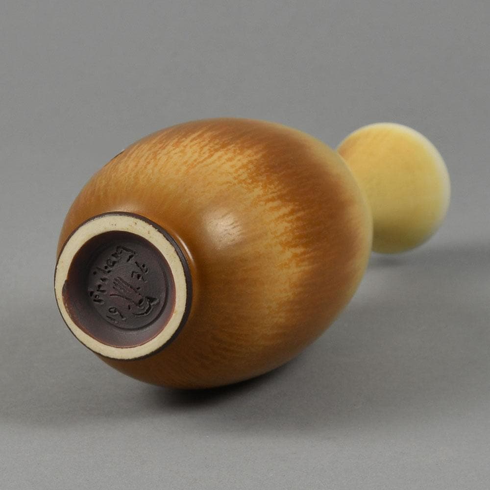Berndt Friberg for Gustavsberg, vase with reddish brown haresfur glaze F8221 - Freeforms