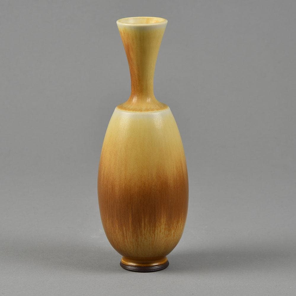 Berndt Friberg for Gustavsberg, vase with reddish brown haresfur glaze F8221 - Freeforms